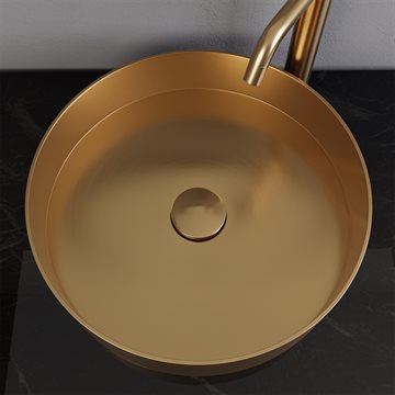 Scandtap Steel Rare R Sand fritstående håndvask Ø375mm i messing look